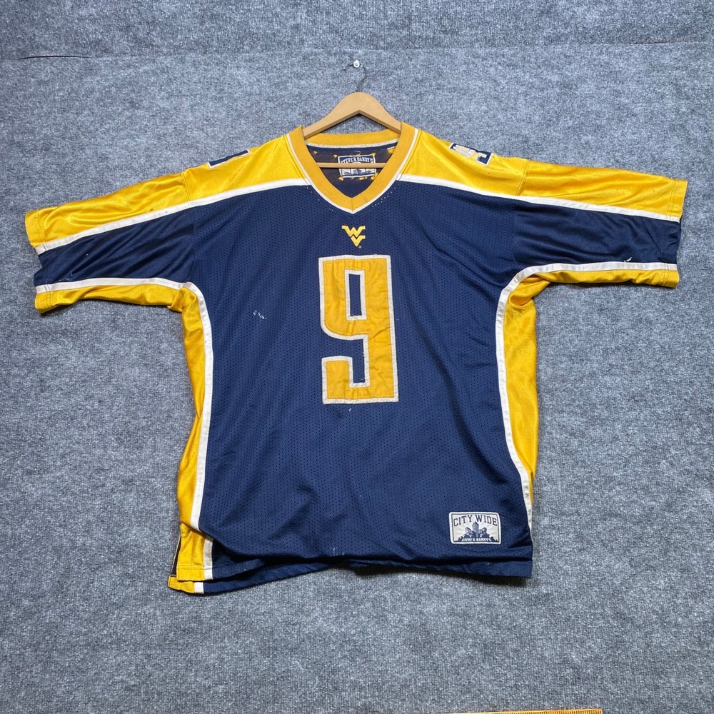 Steve & Barrys West Virginia Mountaineers Football Jersey Navy Gold Mens XXL #9